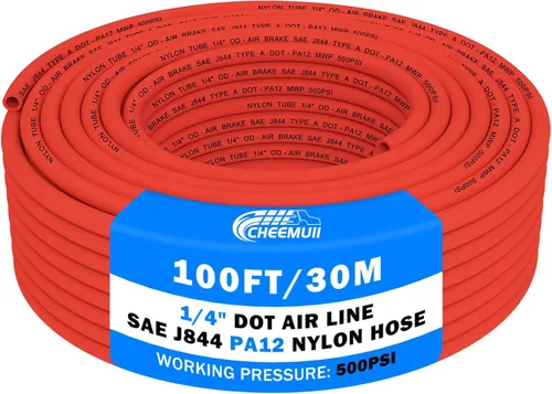 Miniatura 13 de CheeMuii 50 pies 3/8 Tubo Neumático 3/8" PA12 Nylon DOT Línea de Aire SAE J844 Manguera de Aire DOT 15.3 Metros 3/8 Pulgadas OD Tubo de Aire Negro