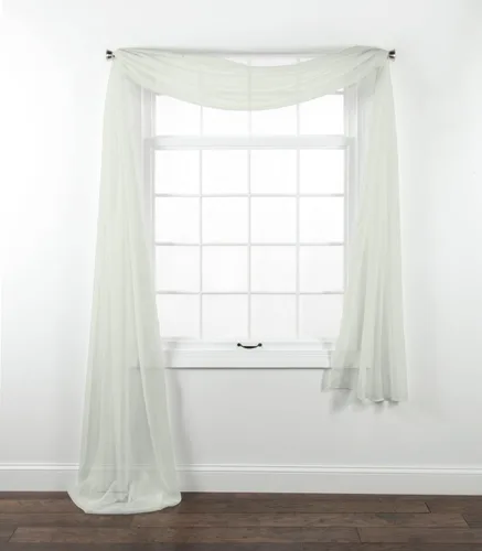 Miniatura 17 de Stylemaster Elegance Cenefa recta de gasa transparente, 60 x 14 pulgadas, color dorado