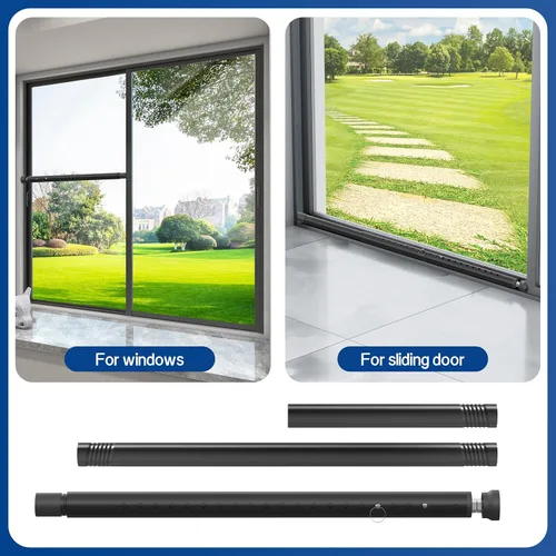 Miniatura 8 de Barra de Seguridad para Puerta Corredera, Barra de Seguridad Interior para Ventana, Barra de Bloqueo Ajustable de 17-50 Pulgadas para Puerta/Ventana