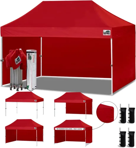 Miniatura 35 de Eurmax Tienda de campaña desplegable de 8 x 8 de Estados Unidos, con bolsa rodante patentada sin puntas, 4 paredes extraíbles con cremallera, toldo