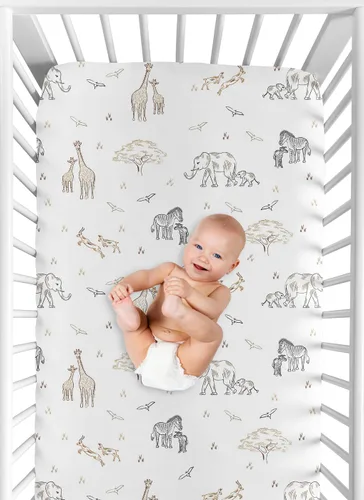 Miniatura 6 de Sweet Jojo Designs Sábanas bajeras para cuna de bebé (animales de safari jungla) para niños o niñas, guardería infantil, habitación de niños