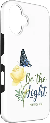Miniatura 3 de Bible Verse Butterfly Flower Be The Light Matthew 5:14 Case for iPhone 16