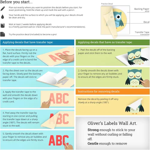 Miniatura 5 de Oliver's Labels Tabla de crecimiento para niños - Bonita calcomanía de pared personalizada - Regla para tamaño infantil - Calcomanía de medición