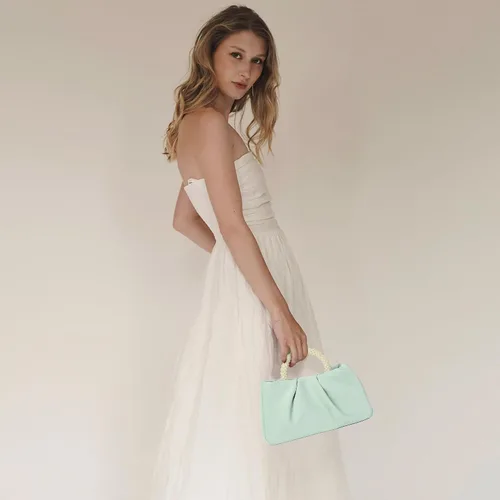 Miniatura 6 de Valleycomfy Bolsos de mano de noche con perlas para mujer, de cuero suave, fruncidos, cruzados, bolsa de hombro para fiestaboda
