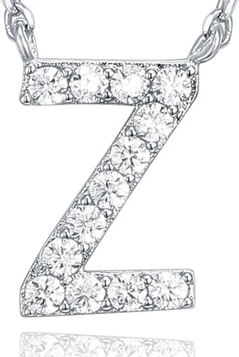Miniatura 13 de PAVOI 14K White Gold Plated Cubic Zirconia Initial Necklace Letter Dainty Necklaces for Women