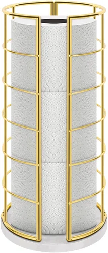 Miniatura 13 de NearMoon Soporte organizador de papel higiénico, almacenamiento de 3 rollos de papel higiénico, accesorio de baño de metal, soporte de rollo Dorado