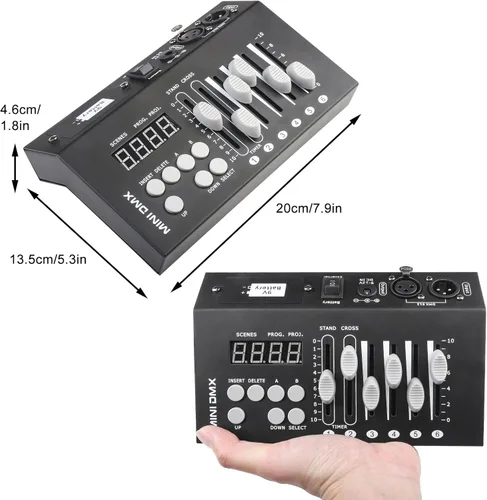 Miniatura 4 de Controlador de luz DMX, controlador Mini DJ, Decodificador de iluminación Dmx512, Iluminación de controlador DMX portátil de 54 canales