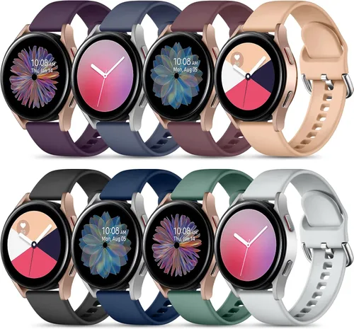 Miniatura 10 de Maledan Paquete de 8 correas compatibles con Samsung Watch 7 6 5 4 1.575 pulgadas 1.732 pulgadas, Galaxy Watch 5 Pro 1.772 pulgadas/Galaxy Watch 4 6