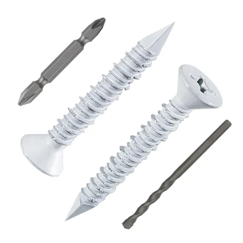 Miniatura 12 de Wensilon (105 PIEZAS) Kit de Anclajes de Tornillo para Hormigón de 3/16" Cabeza Plana Azul/Negro/Blanco para Anclaje a Mampostería, Bloque