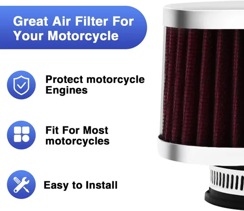 Miniatura 5 de 2 piezas de filtro de aire universal para motocicleta de 38 mm, filtro de motor de repuesto de alto rendimiento para bicicleta de tierra, filtros