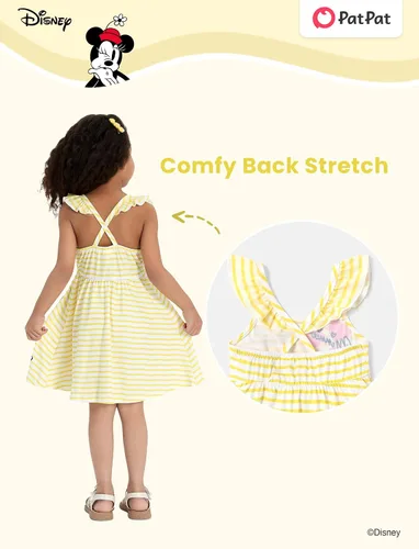 Miniatura 4 de Disney Vestido de princesa Minnie Mouse Frozen Elsa para niñas, con volantes, sin mangas, entrecruzado, ropa de verano para bebé a niño pequeño