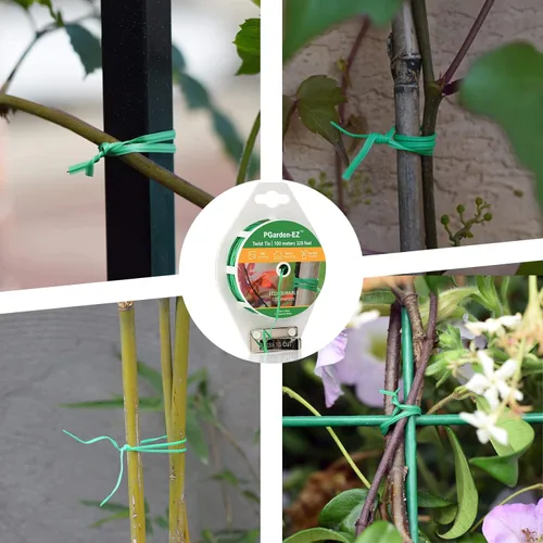 Miniatura 3 de Twist Ties - Lazos de jardín recubiertos de polietileno de 328 pies con cortador para jardinería, tomates, enredaderas y organización de cables