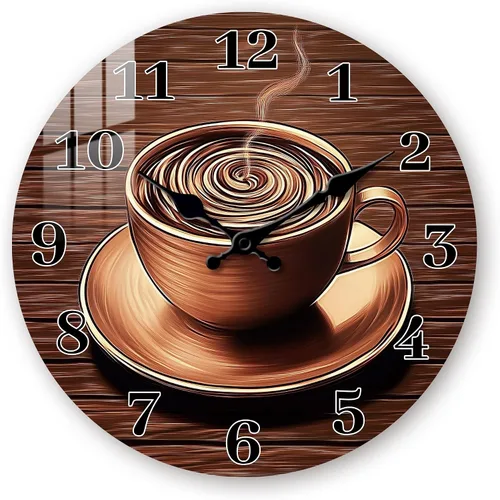 Miniatura 8 de Reloj de madera grande para sala de estar, reloj rústico de 16 pulgadas, funciona con pilas, reloj de pared de taza de café, silencioso, sin tictac