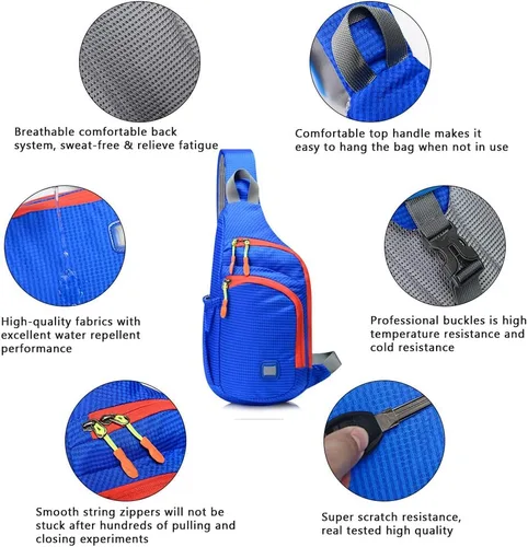 Miniatura 2 de Peicees Mochila pequeña tipo bandolera impermeable unisex bolsa de hombro cruzada en el pecho