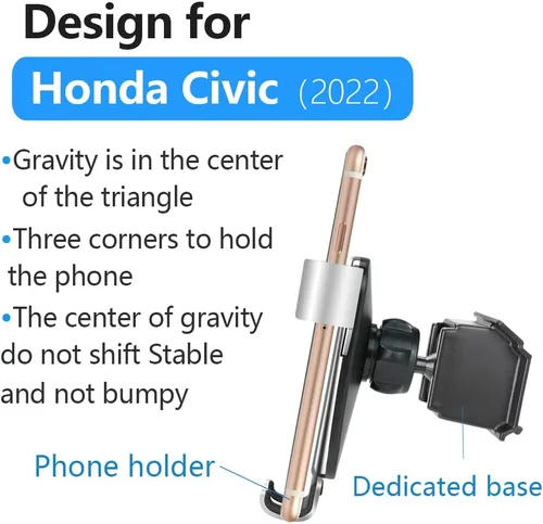 Miniatura 6 de Soporte de teléfono de coche para Honda Civic 2022 2023 2024 2025 2026 11ª generación Accesorios para interiores de automóvil, mejor soporte