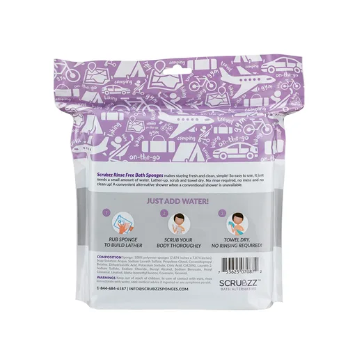 Miniatura 6 de Scrubzz Toallitas de baño desechables sin enjuague – Paquete de 25 – Toallitas de ducha todo en 1 de un solo uso, simplemente humedece, enjabona