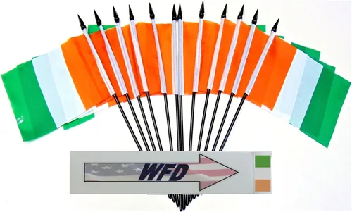 Miniatura 65 de World Flags Direct Banderas en miniatura de poliéster de Afganistán, paquete de 12, decoración de mesa de fiesta, desfiles, 4 x 6 pulgadas, verde