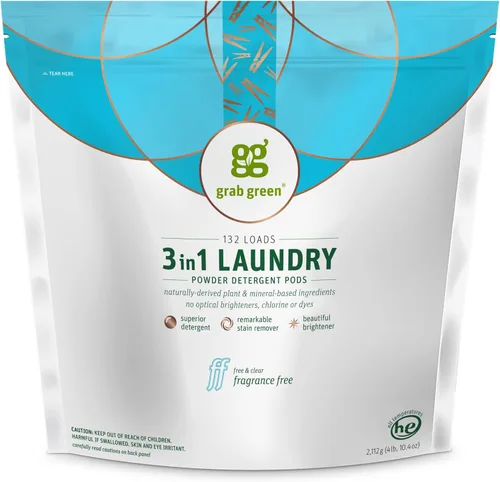 Miniatura 16 de Grab Green Cápsulas de detergente 3 en 1, 24 unidades, sin fragancia, a base de plantas y minerales, poder de limpieza superior, removedor