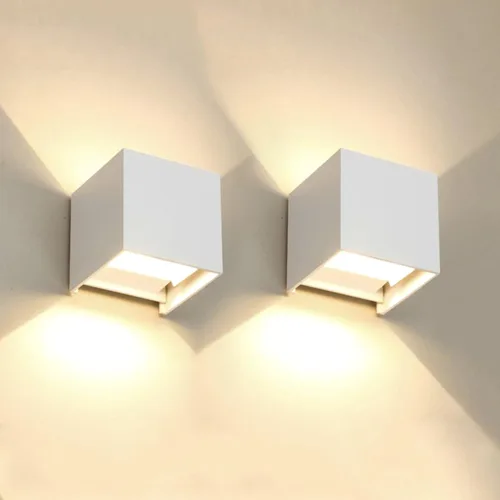 Miniatura 18 de 2 piezas de luces de pared G9 para exterior/interior, apliques de pared con luces hacia arriba y abajo, IP65 impermeables, iluminación moderna