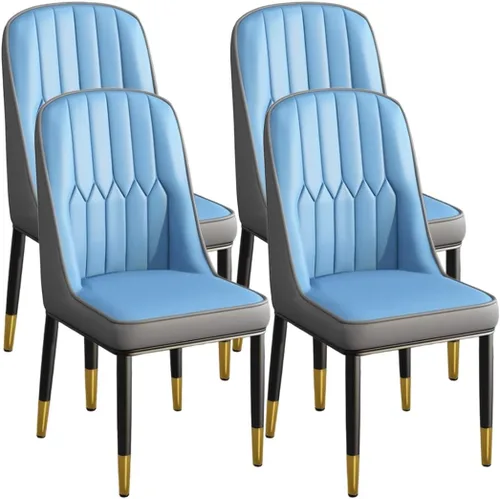 Miniatura 19 de YVYKFZD Juego de 2/4 sillas de comedor, sillas de cocina con respaldo y patas de metal, silla de comedor de piel sintética, silla auxiliar cómoda