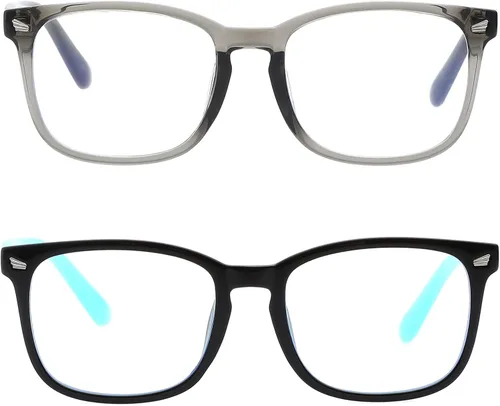 Miniatura 8 de Lentes de bloqueo de luz azul para niños y niñas, cuadrados, irrompibles, TR90, paquete de 2