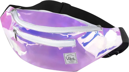 Riñonera Vibe Festival Gear para hombre y mujer, muchos estampados, negro holográfico, plateado, dorado, bonita riñonera para festival rave,