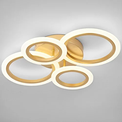Miniatura 15 de Lámpara de techo LED moderna de montaje empotrado, 8 anillos blancos, lámpara de techo cercana al techo, para sala de estar, iluminación de comedor