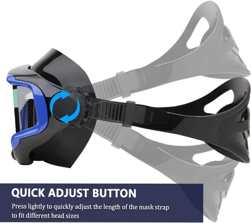 Miniatura 7 de Máscara de buceo Anti-niebla Natación Snorkel máscara adecuada para adultos Buceo Natación Snorkel Gafas Máscaras Lentes negro-azul