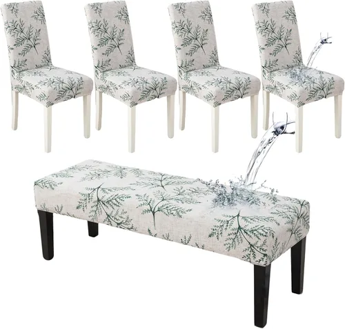 Miniatura 23 de HAOYONG Funda para Silla de Comedor con Estampado, Funda Desmontable Lavable para Silla Parsons, Protector de Asiento Desmontable para Comedor, 15