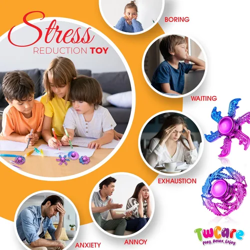 Miniatura 2 de Paquete de 20 juguetes giratorios de mano de alta velocidad para ansiedad, TDAH, niños, adultos, niños, niñas, paquete sensorial de la yema