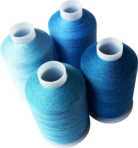 Miniatura 8 de Juego de hilos de coser, 4 colores (azul marino), 40s/2, 100% poliéster, 4000 yardas (serie azul)