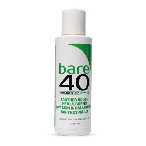 Loción profesional Bare 40 Pro con crema de urea al 40% para piel seca y áspera, fórmula hidratante y exfoliante para secas, enriquecida con aceite