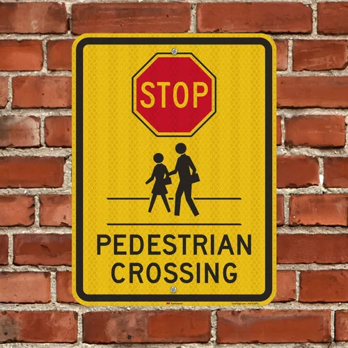 Miniatura 4 de SmartSign Letrero "Stop - Peatón Crossing" 18" x 24" 3M de aluminio reflectante de alta intensidad