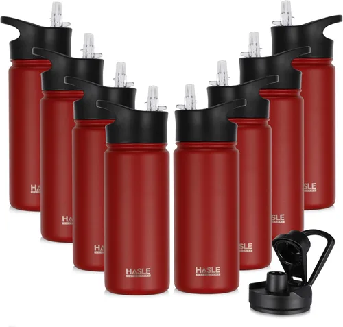 Miniatura 34 de HASLE OUTFITTERS Botella de agua aislada de 16 onzas para niños, botella de agua de acero inoxidable de doble pared al vacío, a prueba de fugas