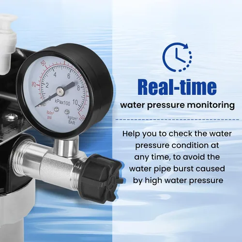 Miniatura 3 de 0.01μm Ultra Filtración debajo del sistema de filtro de agua del fregadero con manómetro en tiempo real, filtro de agua debajo del fregadero