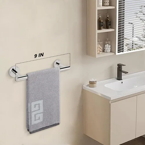 Miniatura 5 de NearMoon - Barra para toallas de baño, accesorios de baño de acero inoxidable, para toalla de ducha para baño, soporte de toalla montado en la pared
