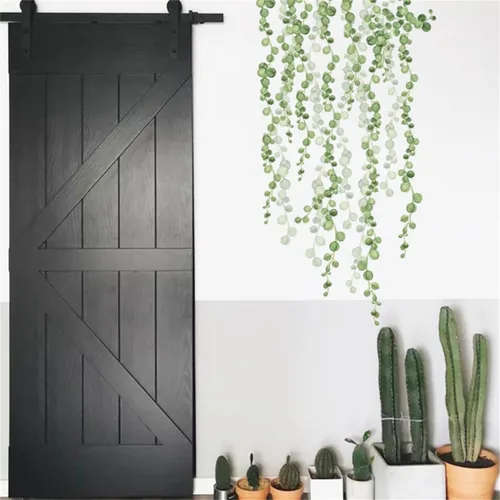 Miniatura 3 de Pegatina de pared de eucalipto de plantas verdes colgantes 3D acuarela plantas verdes vid calcomanía de pared extraíble DIY arte de pared para sala