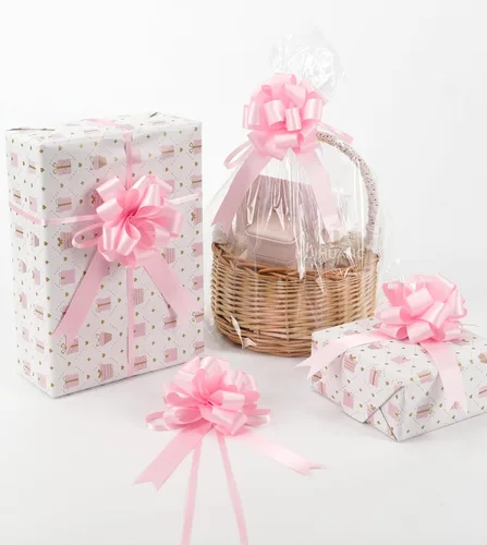Miniatura 28 de HUIHUANG Lazos Rosa Fucsia Intenso 12 PCS Lazos de Tirón de Satén Rosa Fucsia 4" x 8" Lazo de Regalo para Envolver Regalos, Cesta de Regalo, Bolsa