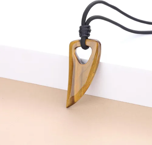 Miniatura 5 de COAI Collar de diente de lobo con colgante de piedra de amuleto para hombre y mujer