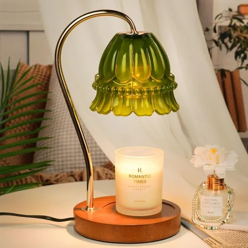 Miniatura 19 de Funistree Paquete de 2 lámparas calentadoras de velas de flores, lámpara de vela con temporizador, regalos de cumpleaños de Navidad para mujeres