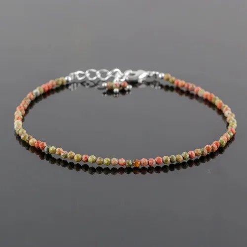 Miniatura 42 de Gempires - Pulseras de cuentas de piedras preciosas hechas a mano, ligeras, de cristal, para uso diario, hipoalergénicas, de 8 pulgadas, chapadas
