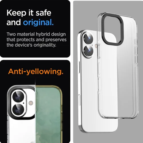 Miniatura 371 de AICase Funda protectora para iPhone 16 compatible con iPhone 16, delgada, ligera, transparente [no amarillenta] Diseño vibrante