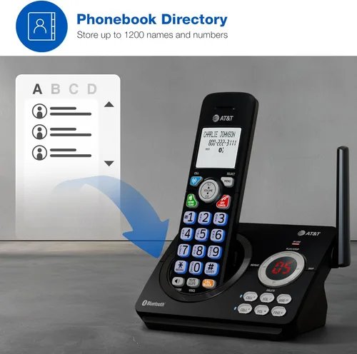 Miniatura 8 de AT&T Teléfono inalámbrico DECT 6.0 - Bloqueador de llamadas inteligente, Bluetooth conecta a la celda, anuncio de identificación de llamadas