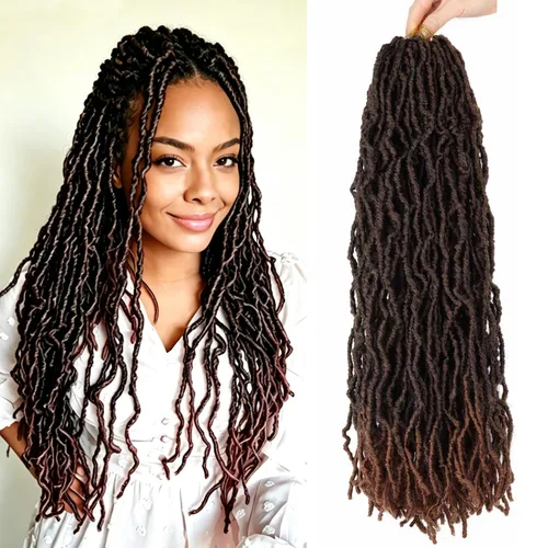 Miniatura 13 de 6 Paquetes Soft Locs Cabello de Ganchillo Pre Looped Faux Locs Trenzas de Ganchillo Goddess Locs Dreadlocs Cabello Sintético Para Mujeres Negras 1b