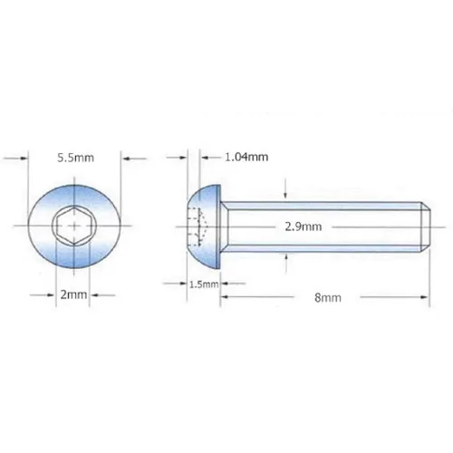 Miniatura 2 de 50pcs M3 12.9 Tornillos Allen Tornillo hexagonal Cabeza de botón Tornillos Tornillos hexagonales Oro (0.315 in)