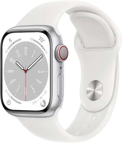Miniatura 13 de Apple Watch Series 8 [GPS + Celular 45mm] Reloj inteligente con caja de aluminio plateado y correa deportiva blanca - S/M. Rastreador de fitness