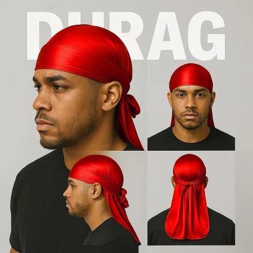Miniatura 31 de Premium Durag Pack for Men, Silky Doo Rag for 360 540 720 Waves