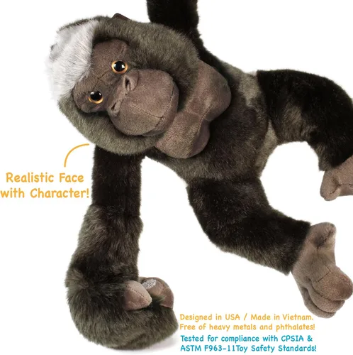 Miniatura 6 de TigerHart Geraldo The Gorilla - Mono de peluche de 14 pulgadas (con brazos colgantes extendidos)