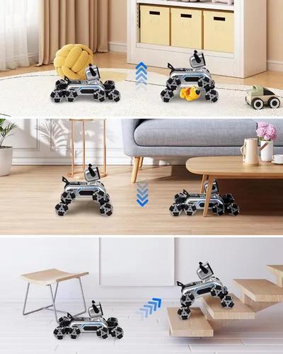 Miniatura 3 de HuiJuKeJi Robot interactivo para perros de acrobacias a control remoto, detección de gestos y autos de control remoto de 2.4 GHz, ruedas mecánicas