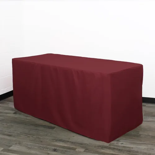 Miniatura 33 de YOUR CHAIR COVERS Mantel ajustable color marrón chocolate – Mantel rectangular de poliéster ajustable de 6 pies, mesa de buffet para interiores